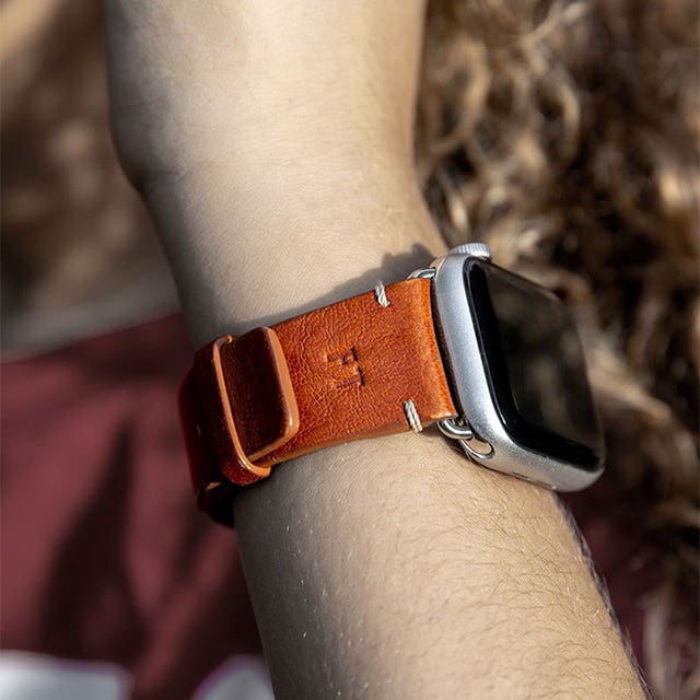 Bracelet Premium - Apple Watch 41 mm - Cognac - Cuir végétal